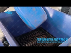 Big blue barrel shredder, plastic shredder, plastic crusher