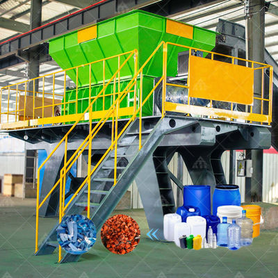 ราคาดี อุตสาหกรรมพลาสติกน้ําเงินท่อ Double Shaft Shredder กับ 380 วอลเตจและเครื่องยนต์แบรนด์ดัง ออนไลน์
