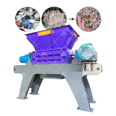 Bon prix Déchiqueteuse à double arbre avec entrée d'alimentation de 500 × 480 mm, diamètre de lame de 200 mm et dimensions de 2800 × 1300 × 1850 mm pour les déchets industriels en ligne