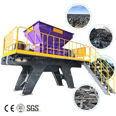Bon prix Déchiqueteuse à double arbre à lames 9CrSi/D2/SKD-11 avec système de commande PLC et faible bruit pour le traitement des déchets industriels en ligne