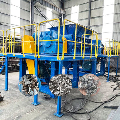 Bom preço Triturador de metal de eixo duplo para processamento de latas de alumínio e sucata de aço de tambor de ferro com 55 kW de potência on-line