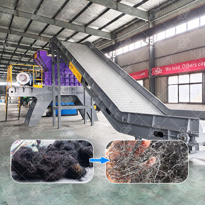 High Efficiency Pyrolysis Tire Steel Wire Shredder Waste Steel Pre Shredder Scrap Metal Steel Wire Recycling Machine