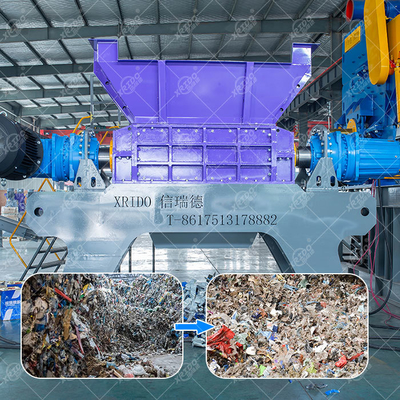 Guter Preis Xrido 55KW Doppelwellen-Schredder für Metallschrott zum Recycling von Aluminiumlegierungen Online