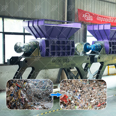 Good price Xrido 75KW Double Shaft Shredder Machine for Metal Plastic 300-22000Kg/Hour online