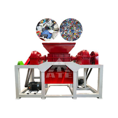 Buon prezzo 500 kg di capacità, frantumatore di plastica a doppio albero con lame personalizzabili per il riciclaggio dei rifiuti pesanti in linea