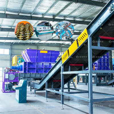 İyi bir fiyat. 90 kW Güç 20100 kg Ağırlık Çöp metal geri dönüşümü için 9CrSi/D2/SKD-11 bıçakları ile çift şaftlı metal parçalayıcı çevrimiçi