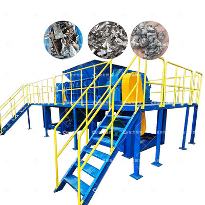 Bon prix Grande capacité 90 kW Puissance 22000 kg Poids Déchiqueteur de déchets métalliques Déchiqueteur à double arbre en ligne