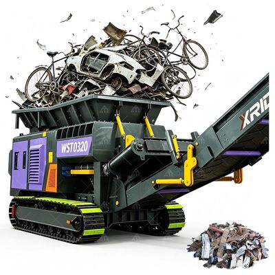 Harga yang bagus 40 Ton Per Jam Konstruksi Baja Tahan Karat Penghancur Seluler Perayap Bersertifikat CE ISO TUV untuk Pengolahan Logam Bekas on line
