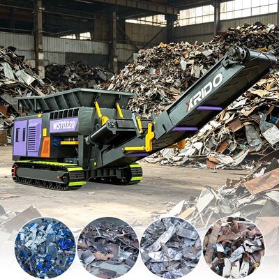 Bon prix 40 tonnes par heure Construction en acier inoxydable CE ISO TUV Certifié Crawler Mobile Shredder pour les déchets métalliques mixtes en ligne