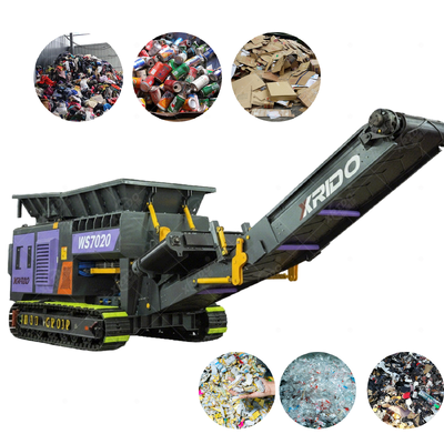 Bon prix Déchiqueteuse mobile à chenilles multifonctionnelle de conception à double arbre de puissance de 55 kW pour les déchets lourds en ligne