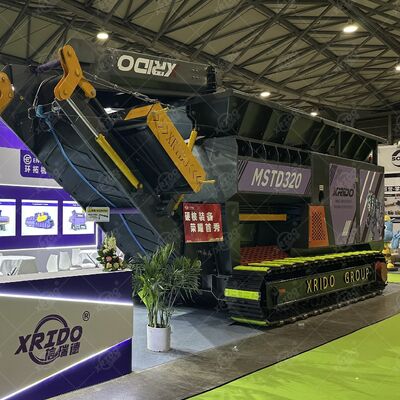 Buon prezzo 55 kW di potenza Disegno a doppio albero Multifunzionale Trinciatore mobile per rifiuti industriali in linea