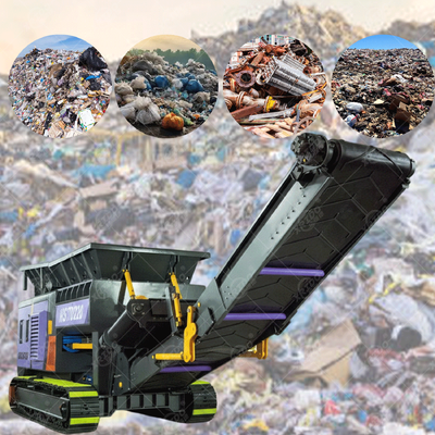 Good price 55 kW Power Double Shaft Design Mobile Tracked Shredder with 360° Steering for Waste Processing online