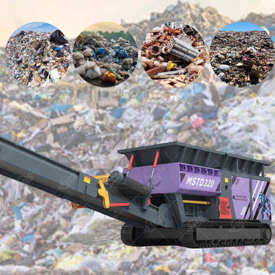 Good price Tracked Mobile Shredder with 360° Steering 55 kW Power and Double Shaft Design for Industrial Waste online